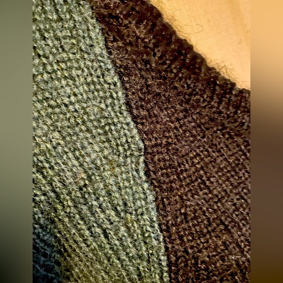 MNG oversized sweater fuzzy colorblock Black, gray, green knit S small - Picture 3 of 7